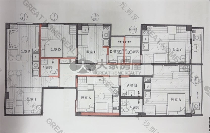 東海滿租6.14五房房屋室內格局與周邊環境