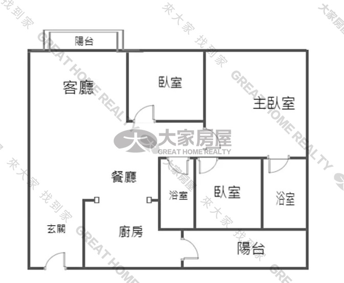 裕國豐展三房平面車位房屋室內格局與周邊環境