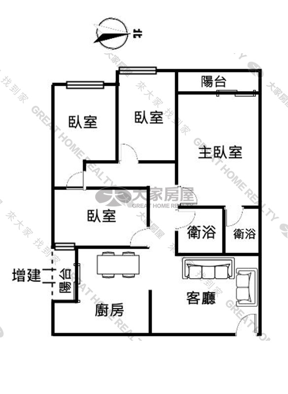 台南善化成功新村4房平車房屋室內格局與周邊環境